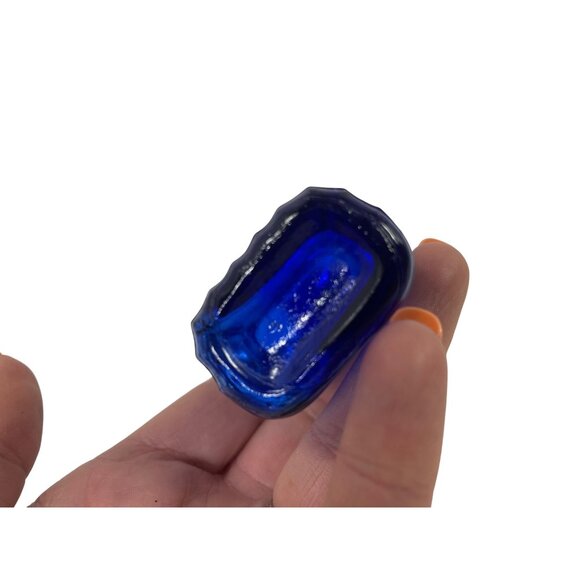 Ribbed Cobalt Poison Bottle Antique Blue American 1 Ounce Poison Bottle with Cor - Picture 3 of 11